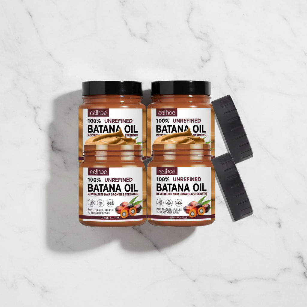 Aceite de Batana 4 frascos con etiqueta - producto real